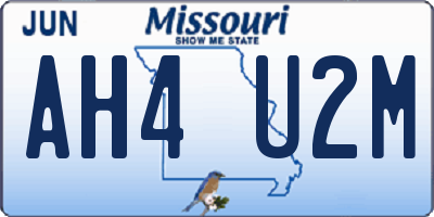 MO license plate AH4U2M