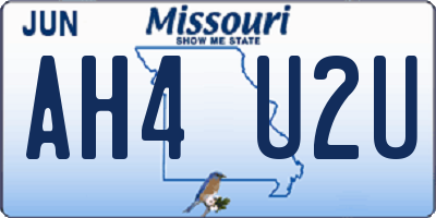 MO license plate AH4U2U