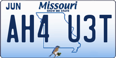 MO license plate AH4U3T