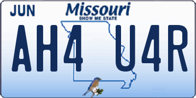 MO license plate AH4U4R