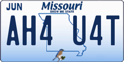 MO license plate AH4U4T