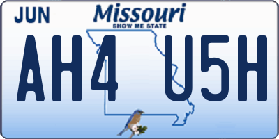MO license plate AH4U5H