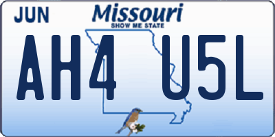 MO license plate AH4U5L