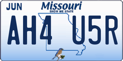 MO license plate AH4U5R