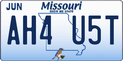 MO license plate AH4U5T