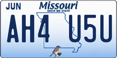 MO license plate AH4U5U