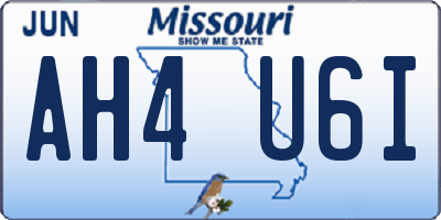 MO license plate AH4U6I