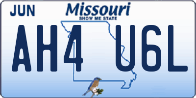 MO license plate AH4U6L