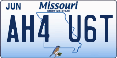 MO license plate AH4U6T