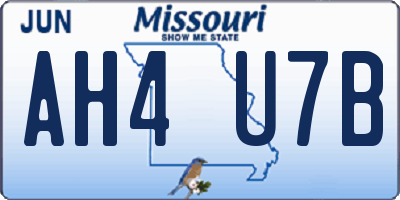 MO license plate AH4U7B
