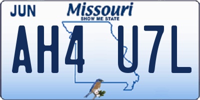 MO license plate AH4U7L