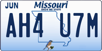 MO license plate AH4U7M