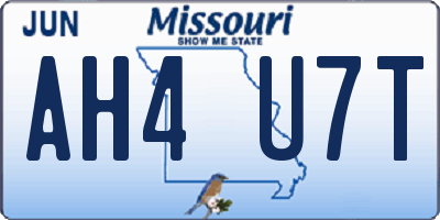 MO license plate AH4U7T