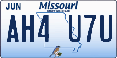 MO license plate AH4U7U
