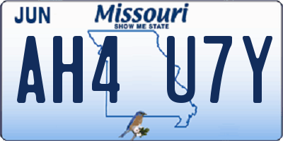 MO license plate AH4U7Y