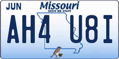 MO license plate AH4U8I