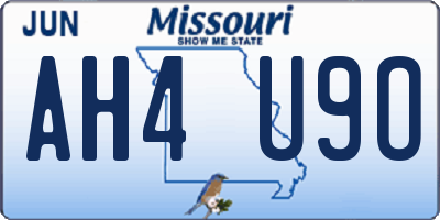 MO license plate AH4U9O