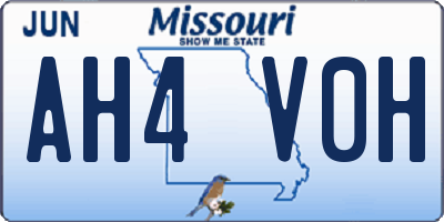 MO license plate AH4V0H