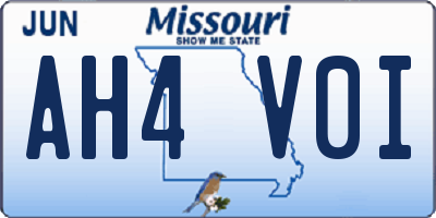 MO license plate AH4V0I