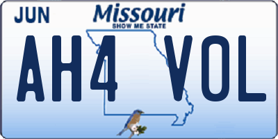 MO license plate AH4V0L