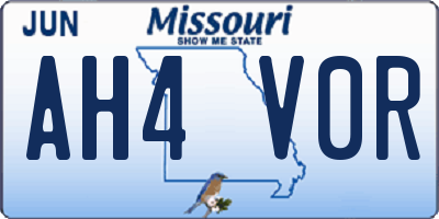 MO license plate AH4V0R