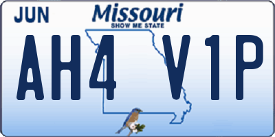 MO license plate AH4V1P