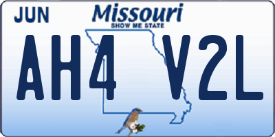 MO license plate AH4V2L