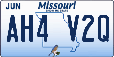MO license plate AH4V2Q