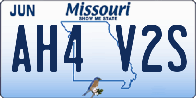 MO license plate AH4V2S
