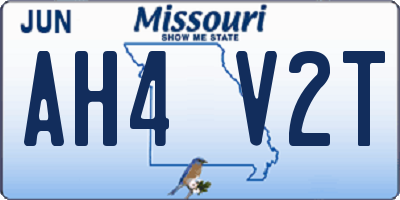 MO license plate AH4V2T