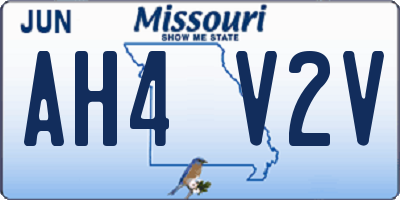 MO license plate AH4V2V