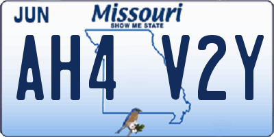 MO license plate AH4V2Y