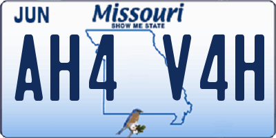 MO license plate AH4V4H