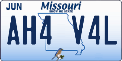 MO license plate AH4V4L