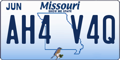 MO license plate AH4V4Q