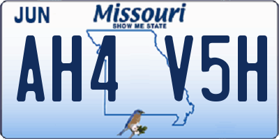 MO license plate AH4V5H