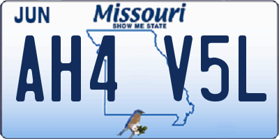 MO license plate AH4V5L