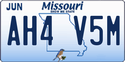 MO license plate AH4V5M