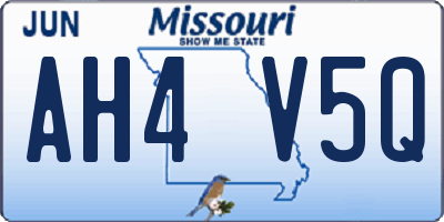 MO license plate AH4V5Q