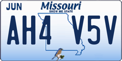 MO license plate AH4V5V