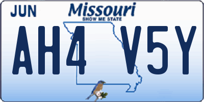 MO license plate AH4V5Y