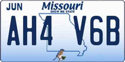 MO license plate AH4V6B