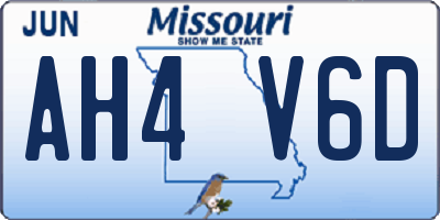 MO license plate AH4V6D