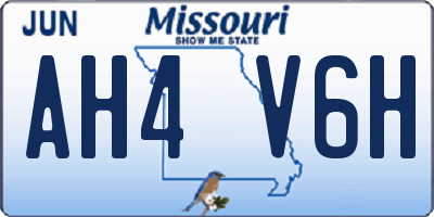 MO license plate AH4V6H