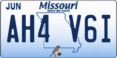 MO license plate AH4V6I