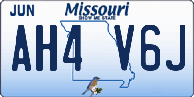 MO license plate AH4V6J