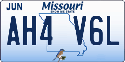 MO license plate AH4V6L