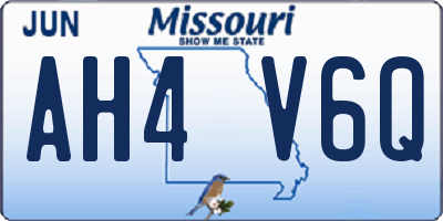 MO license plate AH4V6Q