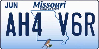 MO license plate AH4V6R