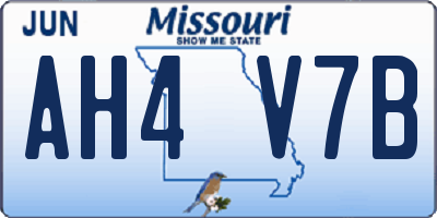 MO license plate AH4V7B